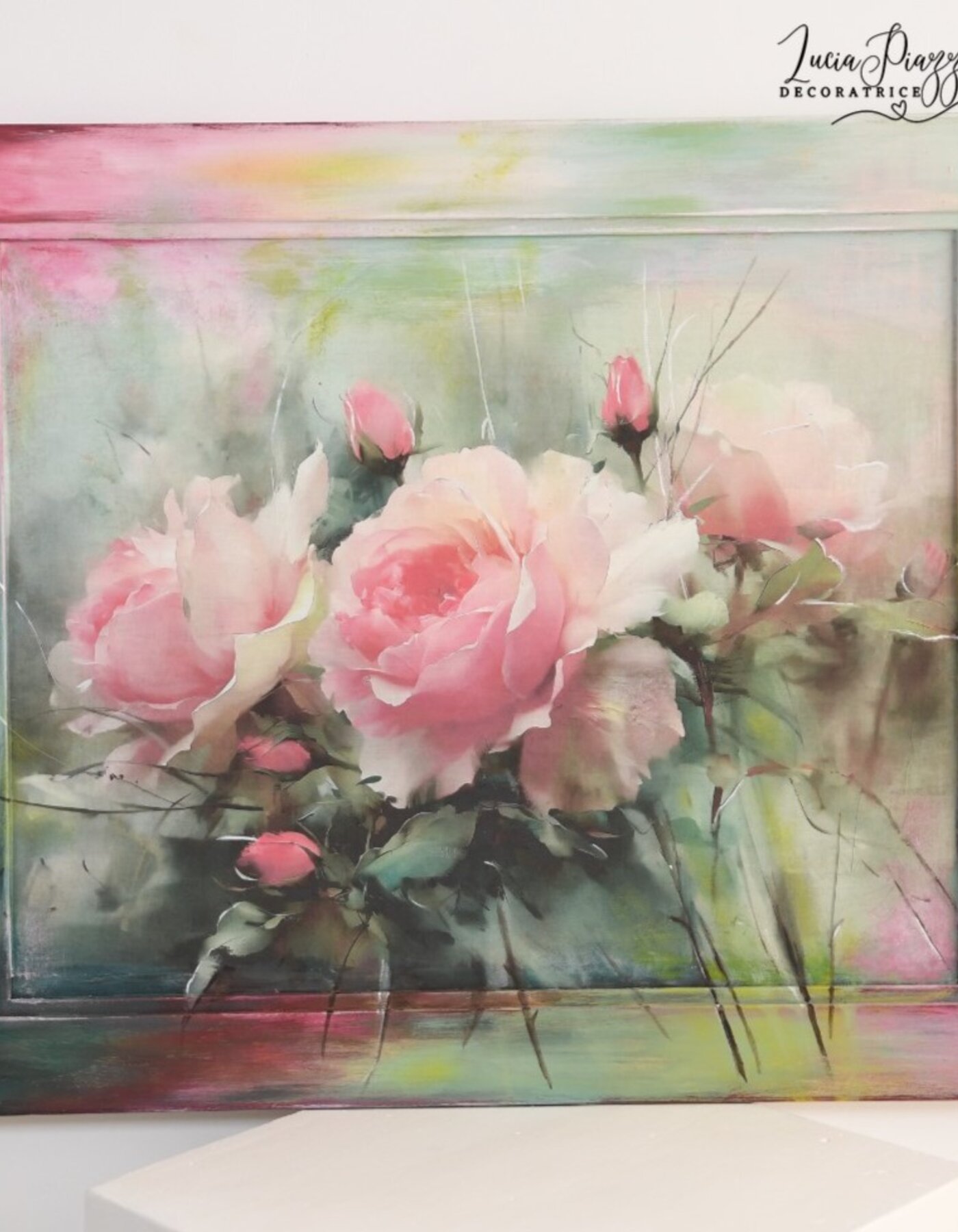 Pannello Artistico con Rose Rosa dalle sfumature vibranti e accese.