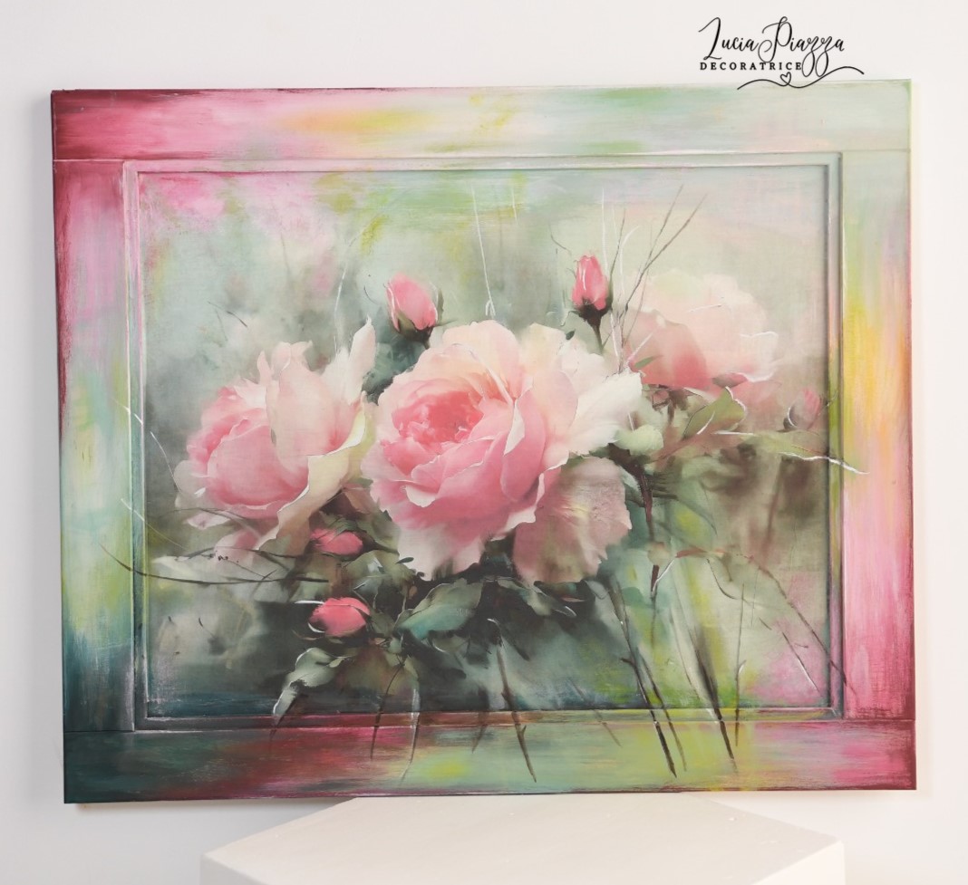 Pannello Artistico con Rose Rosa dalle sfumature vibranti e accese.