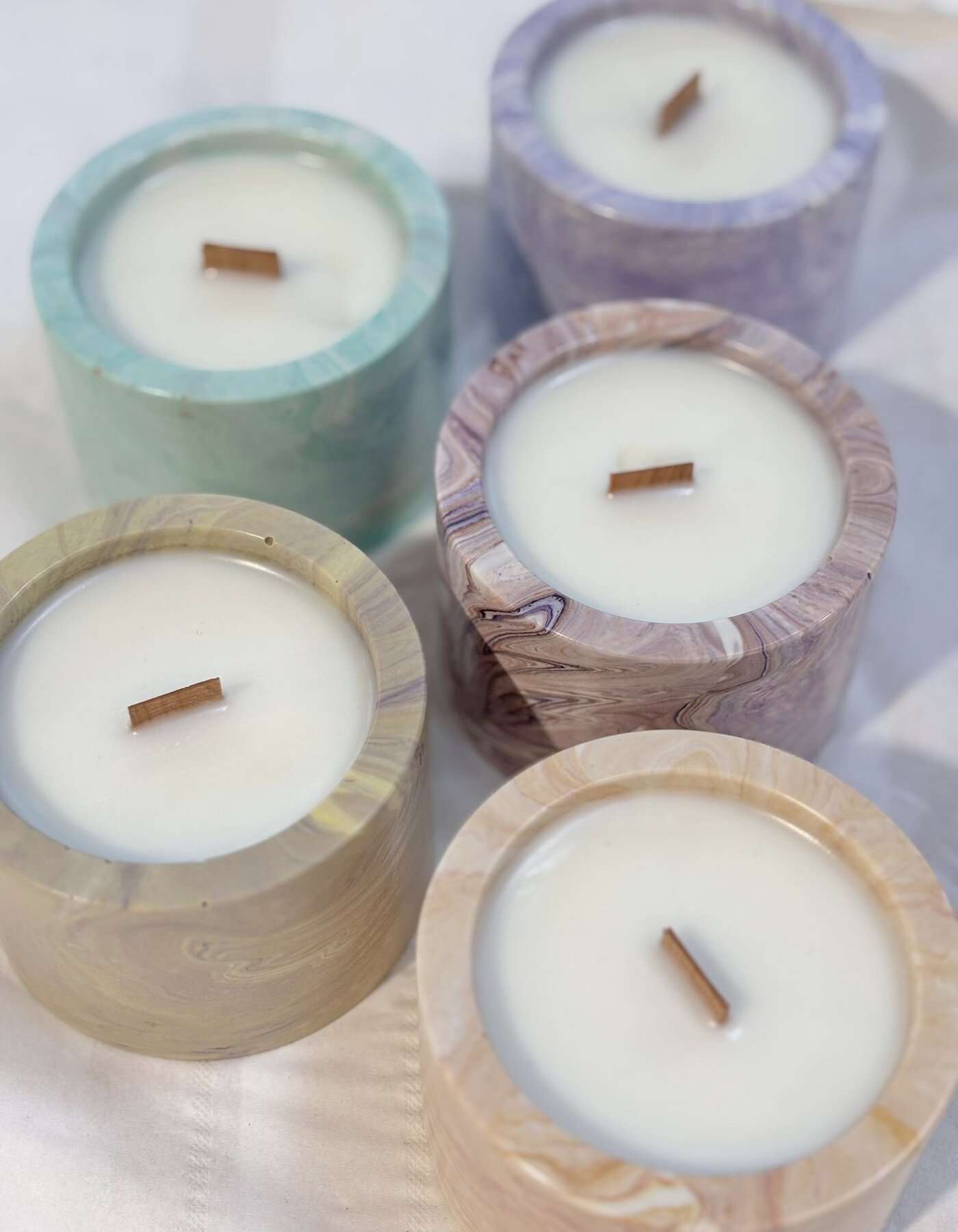 Resin & Candle: Candle Jar and Tray Set