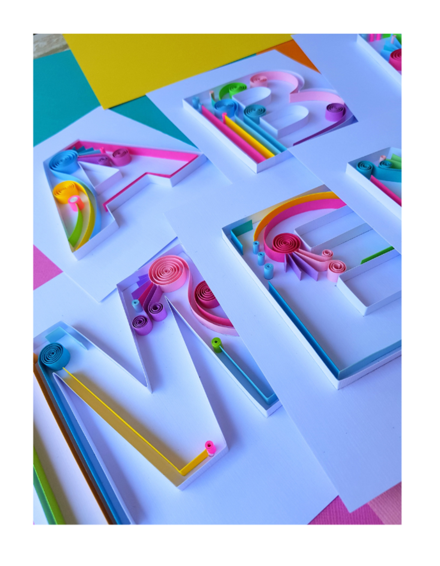 Quilling: Lettera in stampatello