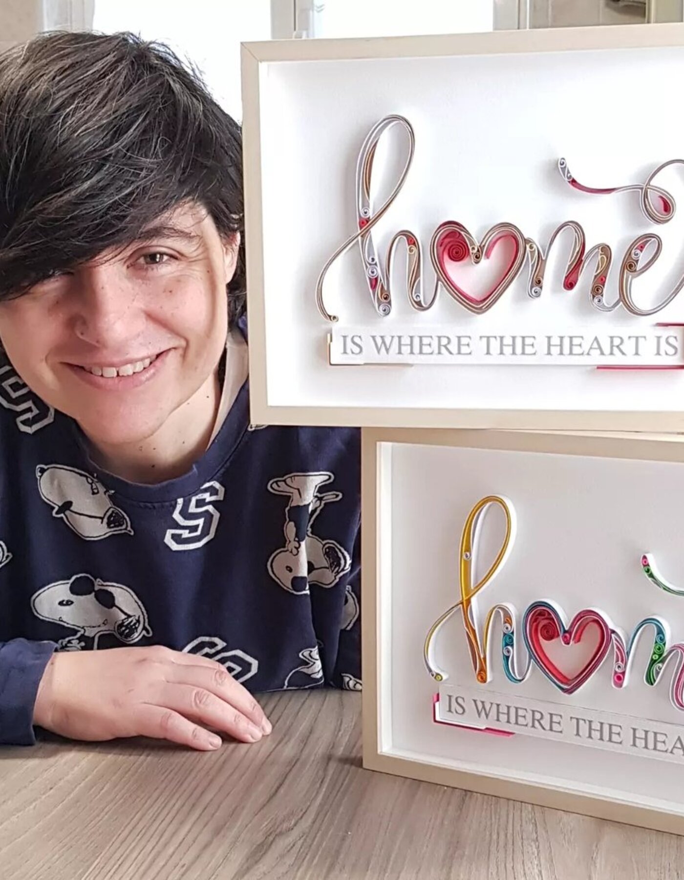 Quilling: scritta Home in corsivo