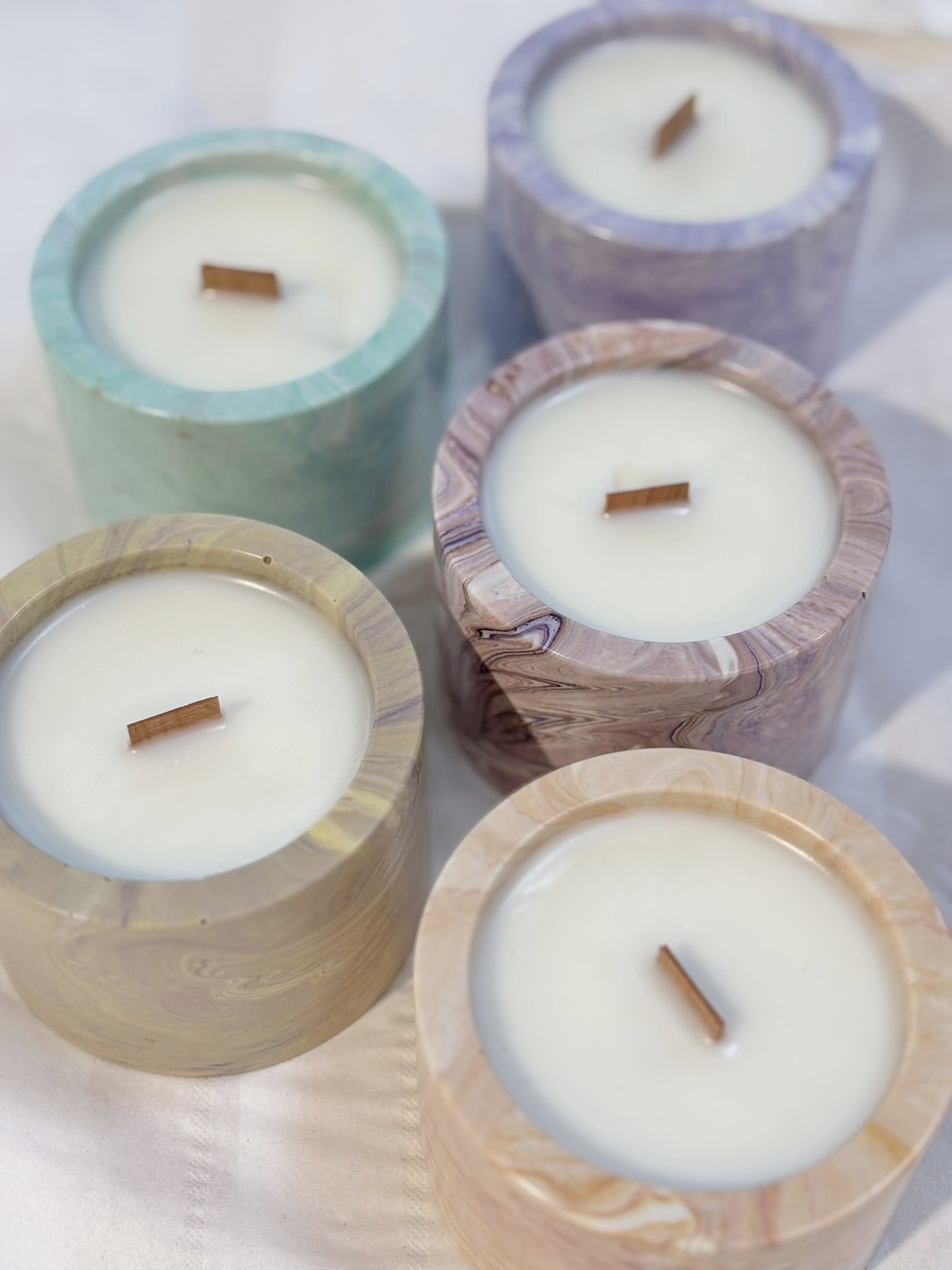 Resina & Candela: set di vasetto-candela e vassoio