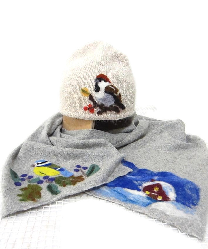 Disegno su fibri di lana.