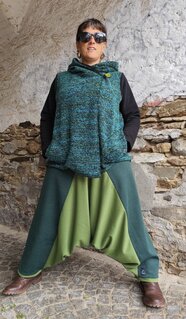 Harem pants and hooded jacket