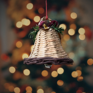 Christmas bell made of newspaper