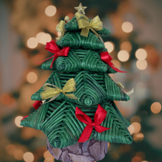 Christmas tree made from newspaper