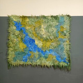 Art panel wall decor felted handmade Wool canvas felting Noise reduction tapestry wall hanging