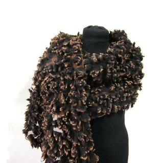 Arte Sciarpa feltro di lana calda Stole lungo inverno infeltrita Sciarpa nera Fatto a mano Regalo unico